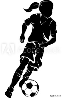 Bild på Soccer Girl Dribbling Silhouette